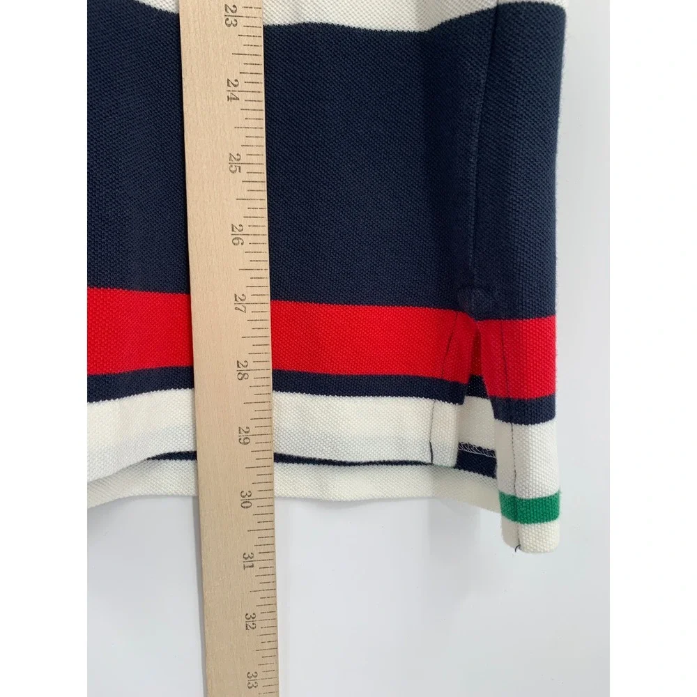 Vintage Ralph Lauren Polo Shirt Mens Large Blue Red Striped 67 Colorful Preppy